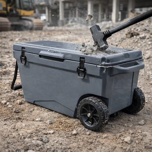 Frigo Portatile Rotomoldato Rinforzato con Ruote 60QT, Borsa Termica Isolante per <span class=keywords><strong>Campeggio</strong></span>, Pesca e Conservazione Bevande Fredde - Product Image 1