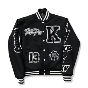 Cuerpo de lana de alta calidad mangas de cuero genuino señoras Varsity chaquetas nueva llegada Letterman béisbol Varsity chaqueta para mujer - Product Image 5