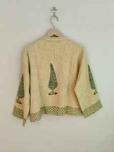 Chaqueta Bomber de Algodón Estampada en HD, Reversible, Ecológica, Hecha a Mano, con Diseño Floral, Manga Corta, Ropa de Invierno - Product Image 6