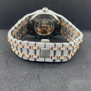 Haute qualité DEF Moissanite diamant glacé montre nouveau produit prix usine boîtier en acier inoxydable bande verre cadran fenêtre Date - Product Image 5