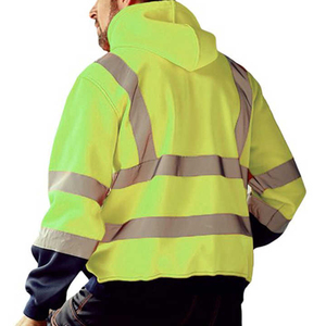 High Visibility Reflective Hoodie with Bright <b>Fluorescent</b> Fabric and 360 Degree Reflective Tape for Industrial Workwear - Product Image 2