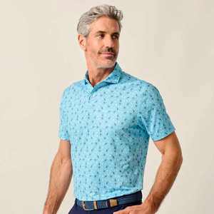 Polos de golf de manga corta con logotipo personalizado, ropa de verano transpirable con estampado digital de poliéster y spandex - Product Image 5