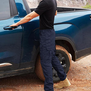 Pantalones de trabajo ligeros y duraderos informales para hombre, pantalones Cargo con logotipo personalizado, botón multibolsillo, cierre de mosca, pedidos directos de fábrica al por mayor - Product Image 5