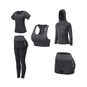 Conjunto de Yoga para Mujer, Color Sólido, Transpirable, Ecológico, 100% Algodón, Cintura Alta, Ropa Deportiva - Product Image 1