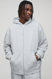 Sweat à capuche OEM personnalisé, brodé en 3D, imprimé par transfert thermique, uni, teint, 400 GSM, 100% coton, coupe-vent, écologique, pour homme - Product Image 4