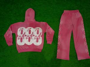 ชุดเซ็ตแทรคสูท กางเกงวอร์ม และเสื้อฮู้ด ผ้าฟลีซคอตตอน 100% สไตล์สตรีทแวร์ สำหรับผู้ชาย ลวดลายปัก แต่งสีซีดแบบวินเทจ ล้างสีแบบแอซิดวอช  สำหรับฤดูหนาว - Product Image 4