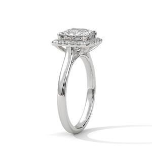 2.0ct Princess Cut Moissanite Halo <b>Solitaire</b> <b>Ring</b> 925 Sterling <b>Silver</b> Engagement Band - Product Image 4