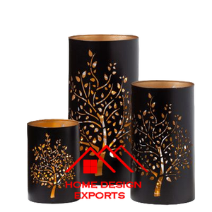 Bougeoir en métal motif décoration de table pièce maîtresse autres lanternes bougie finition rustique dernière mini étoile décorative - Product Image 3