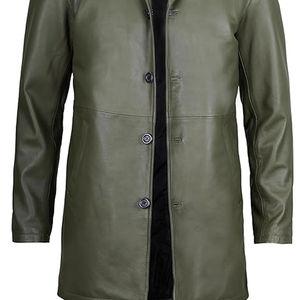 New Design Stylish Sheep Leather Long Overcoat Men Breathable Canvas <b>Fabric</b> OEM Customized Coats 80% Goose Filled Best Selling - Product Image 2