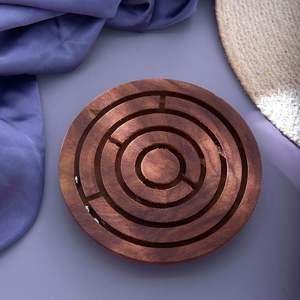 Jeu de labyrinthe en bois artisanal, puzzle de balle, jeu de table classique, divertissement familial, défi mental, compétences intérieures - Product Image 5