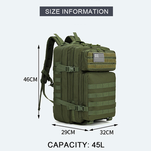 45L Waterproof Tactical Backpack Rucksack Molle Hiking <b>Pack</b> Camping Travel Daypack - Product Image 1