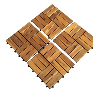 Kayu DIY Decking Ubin 300*300Mm untuk Interior-Eksterior Dekorasi Rumah Dekorasi Taman Teras Dekorasi Halaman Belakang