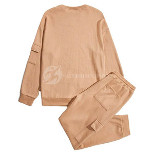 Good Quality 100% Cotton Winter Hip Hop Solid Customized Design Men's Sweat <b>Suits</b> Sets Plus Size Casual Jogging Tracksuits Quick - Product Image 2