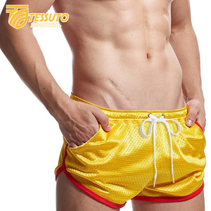 Haute qualité hommes et femmes Gym Fitness athlétique Shorts de course séchage rapide respirant maille rayé fermeture éclair poches plaine teint - Product Image 2