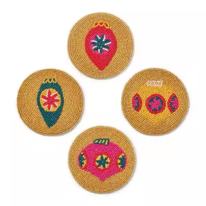 Sous-verre en broderie perlée maison réchauffement fête conception personnalisée sous-verre perlé pour bar à la maison sous-verre en perles d'inspiration vintage - Product Image 2