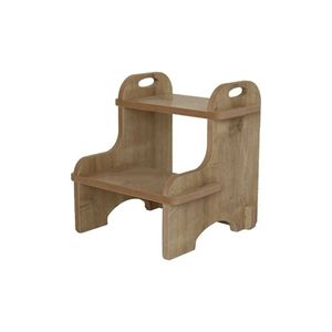 Tabouret d'escalier en bois brun antidérapant éducatif Montessori Edcoy pour enfants et bébés, salle de bain, toilettes, évier, rehausseur d'escalier - Product Image 3