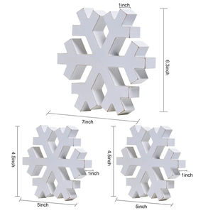 Adornos Navideños de Madera con Forma de Copo de Nieve, Decoración Navideña de Mesa, Copo de Nieve de Madera a Precio Económico - Product Image 3