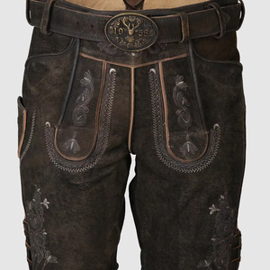Nouveau 2025 Hommes Allemand Oktobarfest Trachten Bavarois Traditionnel Oktoberfest Hommes PERSONNALISÉ Court Kurz Lederhose pour Hommes - Product Image 1