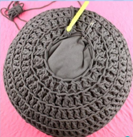 Pouf en macramé en microfibre, tabouret tissé à la main au crochet, ottoman pour salon, entrée, chambre, extérieur, jardin