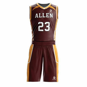 Camiseta de Baloncesto Personalizada sin Mangas con Cuello en V y Pantalones Cortos Deportivos con Logotipo Personalizado, Talla Grande, 100% Poliéster - Product Image 3