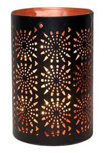 เชิงเทียนโลหะเคลือบผงสำเร็จรูปรูปทรงกลมสีดำเคลือบทองด้านใน - Product Image 6