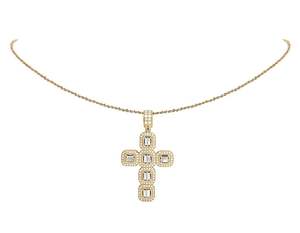 New Designs Moissanite Round And Baguette Diamond In S925 Sterling Silver Religious <b>Cross</b> <b>Pendant</b> for <b>Men</b> - Product Image 3