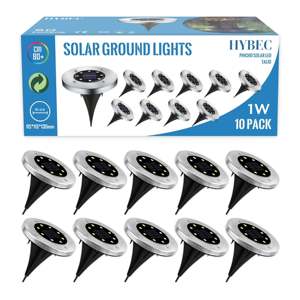 Lampes solaires de jardin HYBEC, lampes solaires de sol de qualité supérieure pour une utilisation en extérieur - Product Image 1