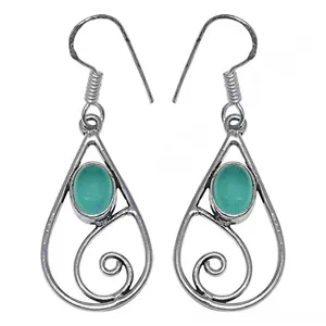 Boucles d'oreilles en argent sterling en forme de goutte d'eau avec pierre turquoise, style bohème, pour femmes, à porter au quotidien - Product Image 1
