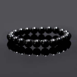 Handmade 8 mm Black Tourmaline Beaded Round Crystals <b>Bracelet</b> 7 Inches Onyx <b>Ball</b> Shape for Gift - Product Image 4