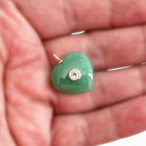 Natural Chrysoprase <b>Heart</b> Shape Carved Gemstone Charms Pendants 925 Sterling Silver Gold Plated Fashion Pendants Jewelry In Bulk - Product Image 4