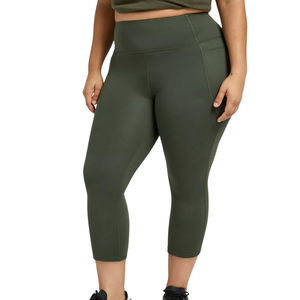 Leggings de yoga capri grande taille avec tissu extensible taille haute, confortables et offrant un soutien, vêtements de sport actifs, pantalon de sport pour femmes - Product Image 3