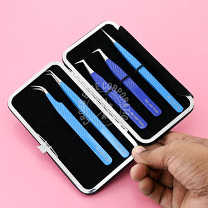 OEM vente en gros meilleure pince à épiler à pointe de fibre extension de cils professionnelle pour l'isolation des cils 90 degrés faible résistance - Product Image 6