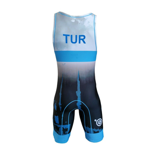 Singlet de lutte personnalisé pour hommes, grande taille, en spandex/coton 220g, impression par sublimation, motif, vente en gros - Product Image 4