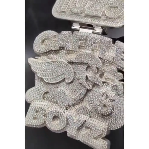 จี้เงินแท้ 925 ดีไซน์การ์ตูนแบบ Iced Out ประดับเพชรโมอิสซาไนต์ VVS ตัวอักษรเริ่มต้นแบบกำหนดเอง สไตล์ฮิปฮอปสุดหรู - Product Image 6