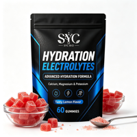 SYC BIO Hydratation Électrolytes, Calcium Magnésium Potassium, 60 Gummies, Soutien Quotidien, Vente en Gros OEM ODM Marque Privée