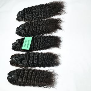 100% prix de gros usine vendeur vierge brut cuticule aligné bouclés Machine Double dessiné extensions de cheveux humains indiens - Product Image 1