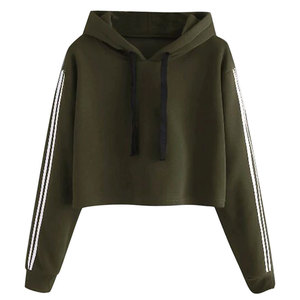 2025 nouveauté Logo personnalisé brodé respirant 100% coton biologique à capuche court pour les femmes avec fermeture à glissière conception bouffée impression - Product Image 1