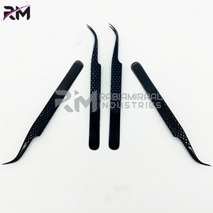 RMI Régulier 45 Degrés Point Courbé Plein Shin Noir Plasma Cils Pince À Cils Diamant Grip Set - Product Image 5