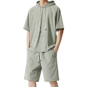 <b>Top</b> Material Made <b>Men</b> Slim Fit Hoodie & <b>Short</b> <b>Set</b> Long Sleeves Hoodie & <b>Shorts</b> <b>Set</b> For Online Sale - Product Image 2
