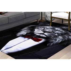 Tapis Lion avec nœud papillon rouge, Tapis imprimé, Tapis de décoration de bureau, Tapis antidérapant, Tapis fin non tissé - Product Image 1
