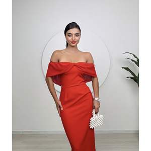 Vestido de Chifón sin Tirantes 2091 con Cintura Natural y Elegante Adorno de Satén en Forma de Globo - Product Image 1