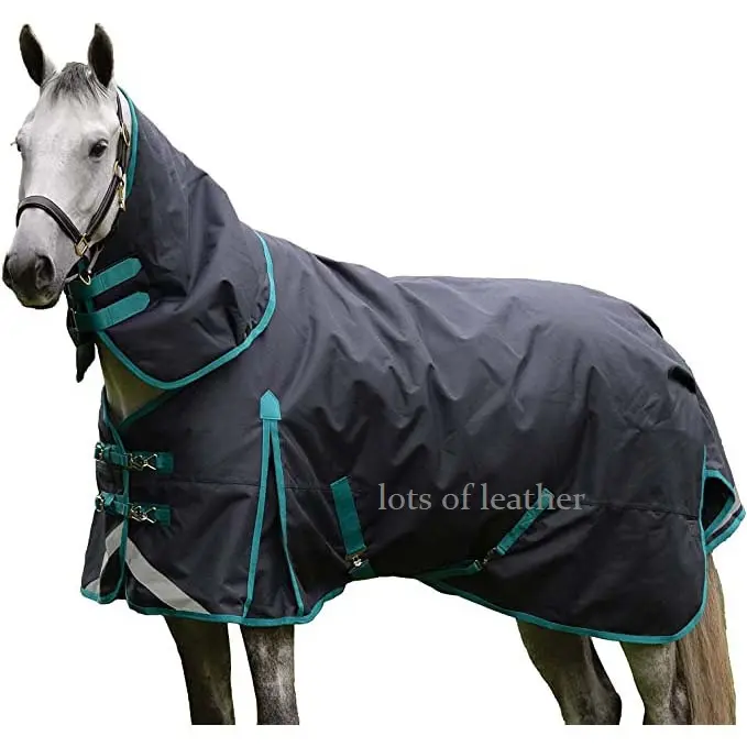 OEM Equestrian All Purpose Stable Field & Yard Horse Combo Turnout Rug Blanket 220D- 1280 Denier Ripstop Black Color