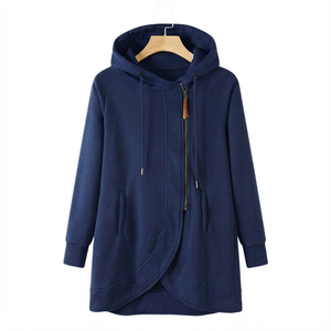 <b>Women</b> <b>Hoodie</b> Jackets Top With Zipper Pocket Winter Keep Warm <b>Hoodie</b> Sweatshirts For <b>Women</b> In <b>Navy</b> Blue Soft And Stylish <b>Hoodie</b> - Product Image 1