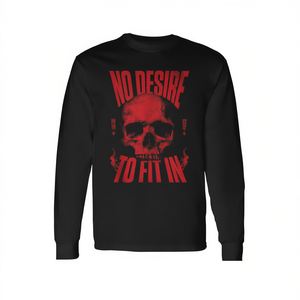 Camiseta de Manga Larga con Diseño de Calavera - No Quiero Ajustarme a la Moda - Para Uso Promocional - Product Image 2