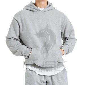 Sweat-shirts à capuche 100% coton avec logo personnalisé pour hommes, poids lourd, imprimés de style animal, pulls à épaules tombantes, sans ficelle, printemps vierge - Product Image 4