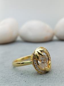 D'VINS JEWELS Bague de Fiançailles Style Classique et Art Déco Forme Ovale VVS Lab Grown Moissanite et Argent 925 pour Mariage - Product Image 3