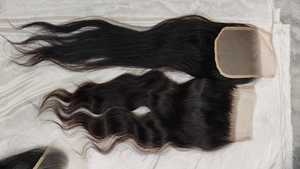 Venta al por mayor de calidad de alta calidad de encaje frontal transparente suizo sin procesar 22 pulgadas de onda profunda cierres de encaje de pelo crudo vendedor - Product Image 6