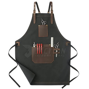 Tablier de barbier Offre Spéciale Vente en gros Tablier de barbier à rayures imperméables en coton et polyester avec logo personnalisé - Product Image 1