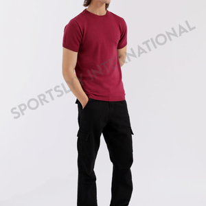 T-shirt à col montant pour homme, de haute qualité, épais, 100% coton, coupe classique, personnalisable - Product Image 2