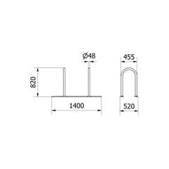 Sistema di supporto a binario con 2 supporti in tubo rotondo Ø 48 mm – 1400 × 460 mm, da avvitare, grigio - Product Image 5